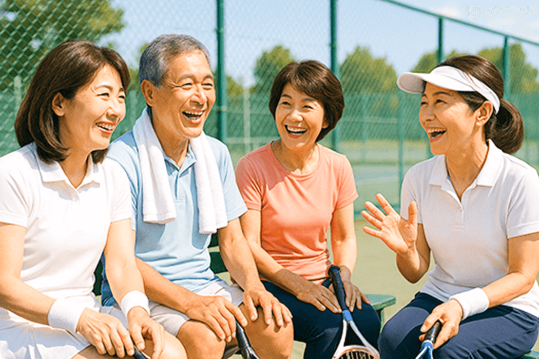 いつものテニス仲間とコミュニティを立ち上げて情報交換